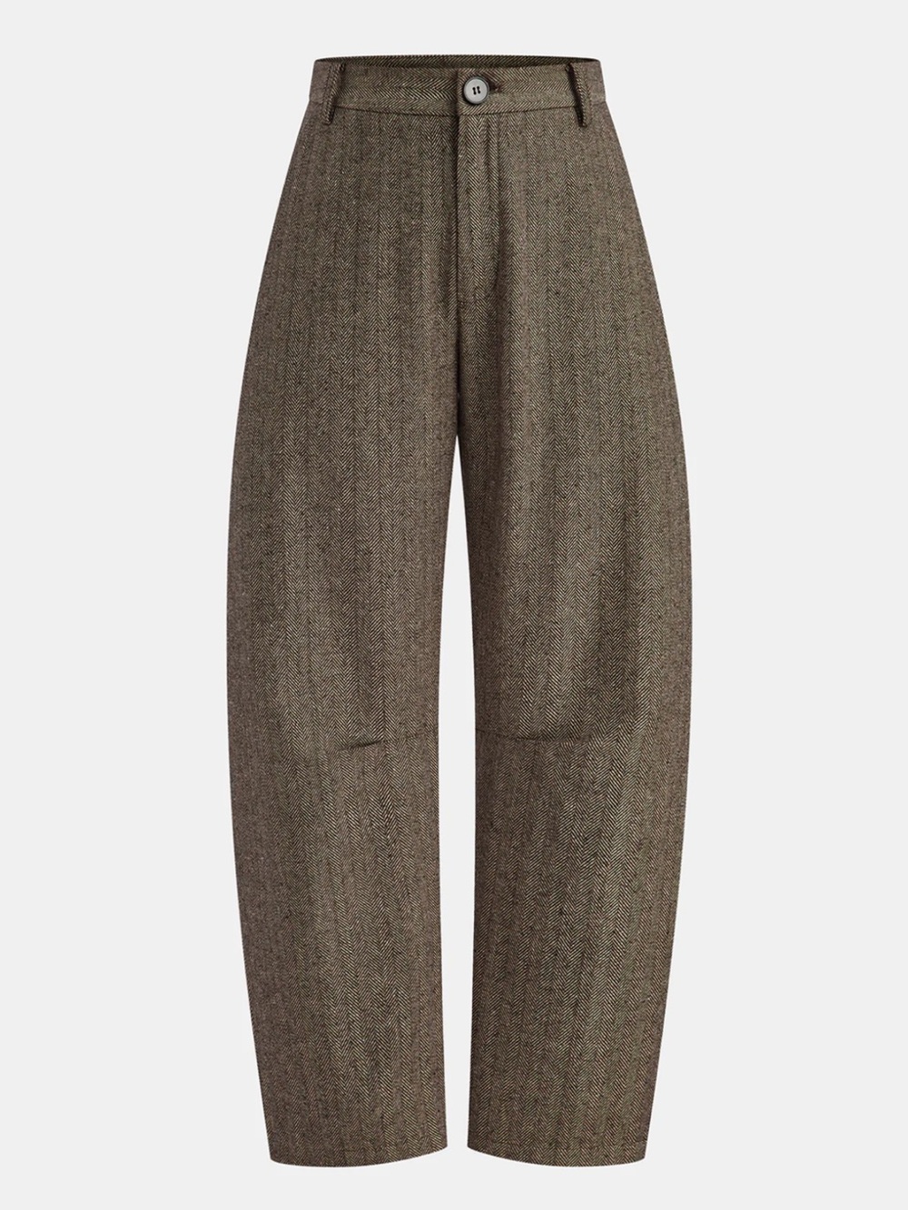 Commense Wide-Leg Tweed Pants in Brown